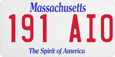 MA license plate 191AI0