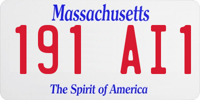 MA license plate 191AI1