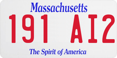 MA license plate 191AI2