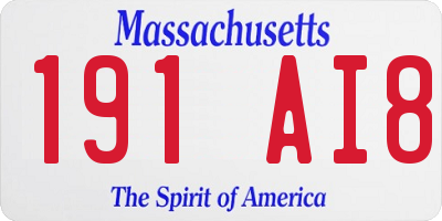 MA license plate 191AI8