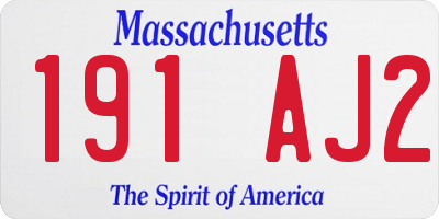 MA license plate 191AJ2