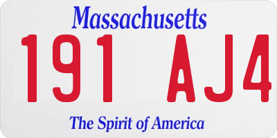 MA license plate 191AJ4