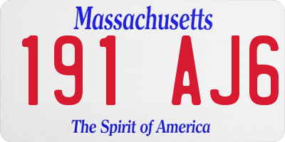 MA license plate 191AJ6