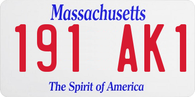 MA license plate 191AK1