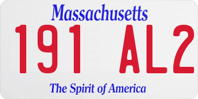 MA license plate 191AL2