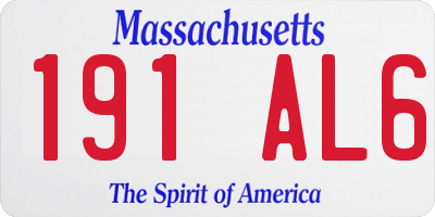 MA license plate 191AL6