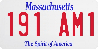 MA license plate 191AM1
