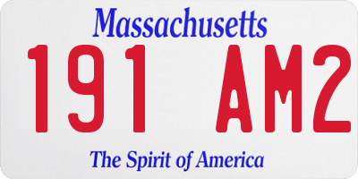 MA license plate 191AM2