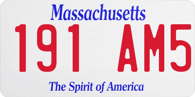 MA license plate 191AM5
