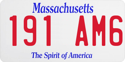 MA license plate 191AM6