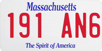 MA license plate 191AN6