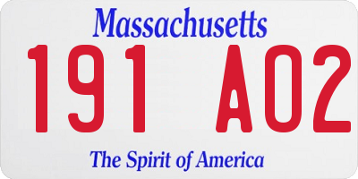 MA license plate 191AO2