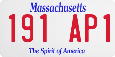 MA license plate 191AP1
