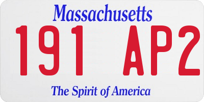 MA license plate 191AP2