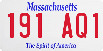 MA license plate 191AQ1