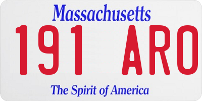 MA license plate 191AR0