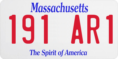 MA license plate 191AR1