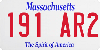 MA license plate 191AR2