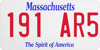 MA license plate 191AR5