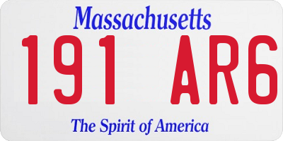 MA license plate 191AR6