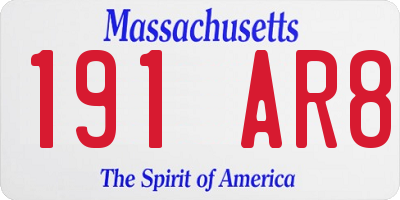 MA license plate 191AR8