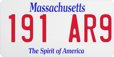 MA license plate 191AR9