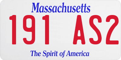 MA license plate 191AS2