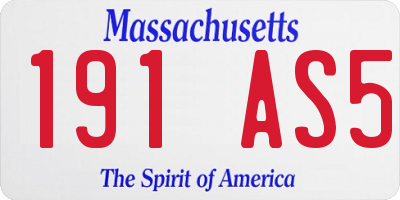 MA license plate 191AS5