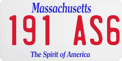 MA license plate 191AS6