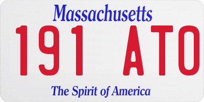 MA license plate 191AT0