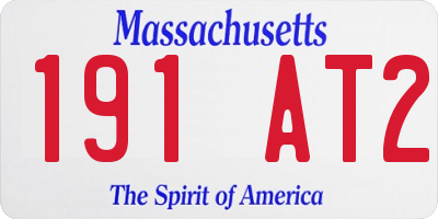 MA license plate 191AT2