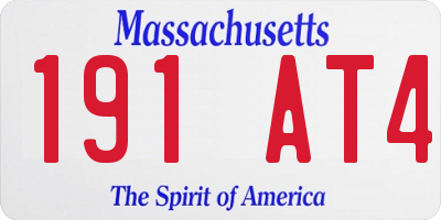 MA license plate 191AT4