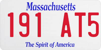 MA license plate 191AT5