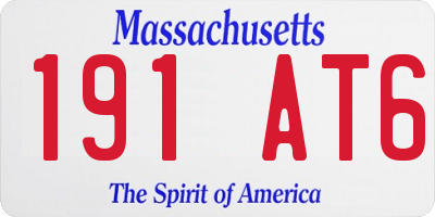 MA license plate 191AT6