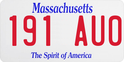 MA license plate 191AU0
