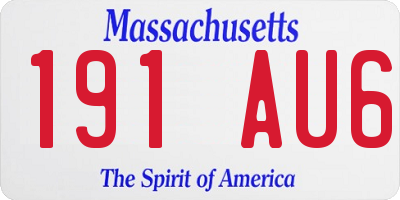 MA license plate 191AU6