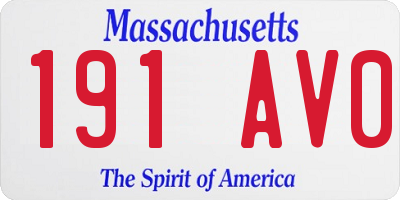 MA license plate 191AV0