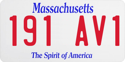 MA license plate 191AV1