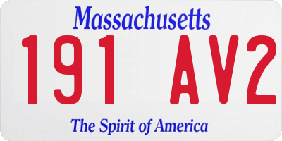 MA license plate 191AV2