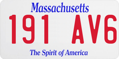 MA license plate 191AV6