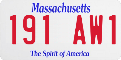 MA license plate 191AW1