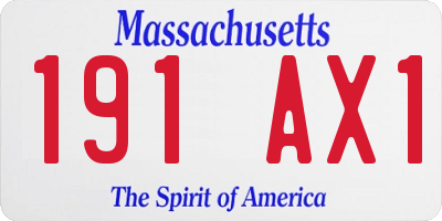 MA license plate 191AX1