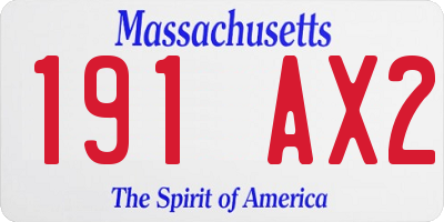 MA license plate 191AX2