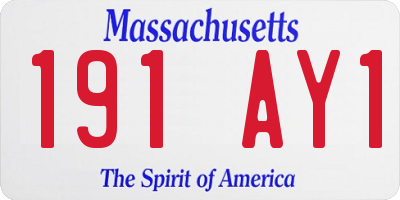MA license plate 191AY1