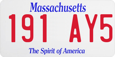 MA license plate 191AY5