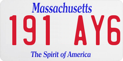 MA license plate 191AY6