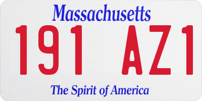 MA license plate 191AZ1