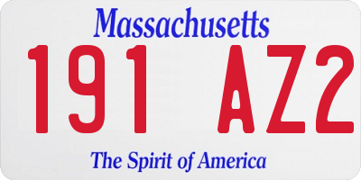 MA license plate 191AZ2