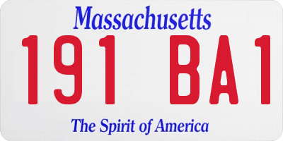 MA license plate 191BA1