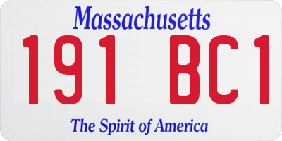 MA license plate 191BC1